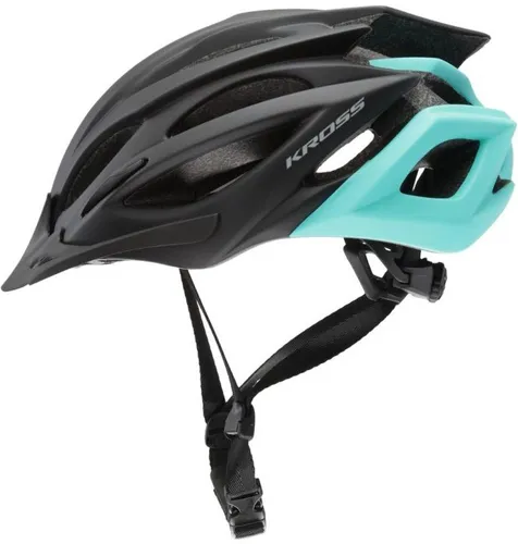 Kask rowerowy KROSS Vincitore Czarno-turkusowy MTB (rozmiar L)