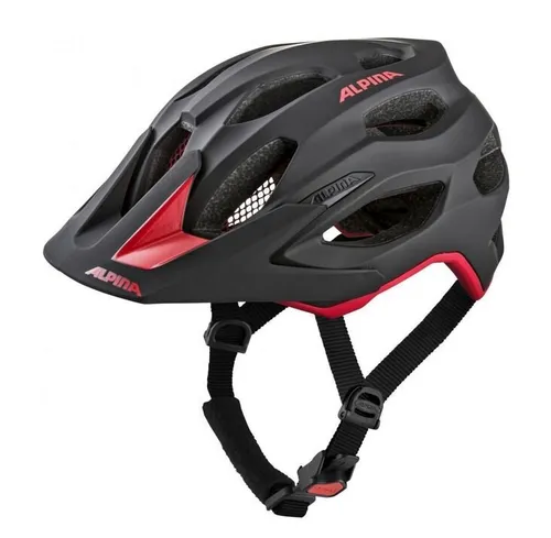 Kask rowerowy ALPINA Carapax 2.0 Czarno-czerwony MTB (rozmiar M)