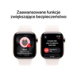 Apple Watch 11 GPS + Cellular 42mm koperta z tytanu (złoty) + pasek sportowy rozmiar M/L (łagodny róż)