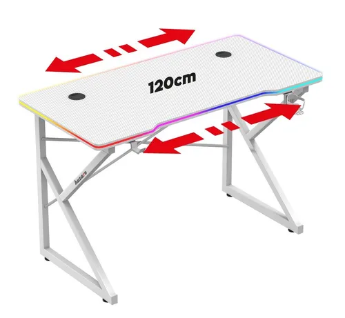 Biurko gamingowe HUZARO Hero 1.7 RGB Biały