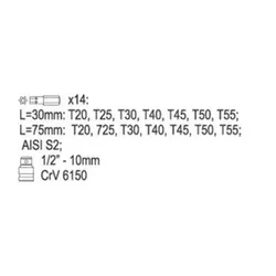 Zestaw kluczy Torx Security Yato YT-0417