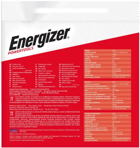 Wiertarko-wkrętarka ENERGIZER 3DR023