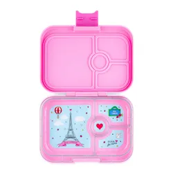 Yumbox Panino-FİFİ pink / Paris'in orta dikdörtgen öğle yemeği kutusu bir tepsi