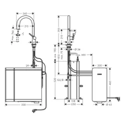 Bateria HANSGROHE Aqittura M91 76836800 z filtrem Stal szlachetna