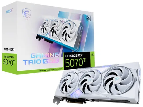 Karta graficzna MSI GeForce RTX 5070 Ti Gaming Trio OC 16GB DLSS-4 Biały