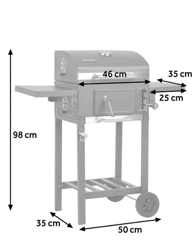 Grill węglowy ogrodowy Berdsen BD-892 żeliwny ruszt z pokrywą popielnik + termometr