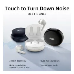 Słuchawki bezprzewodowe QCY T13 ANC2 Dokanałowe Bluetooth 5.3 Biały
