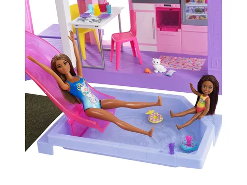 Barbie DreamHouse ® Deluxe yazlık 60 yıldönümü + 2 bebek