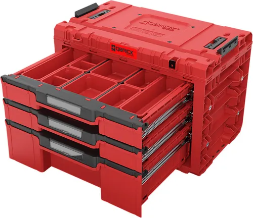 Skrzynka narzędziowa QBRICK System Prime Drawer 3 Toolbox Expert Red Ultra HD