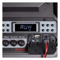 Power Audio Aiwa KBTUS-608MKII 80W Bluetooth Mikrofon Karaoke Czarny