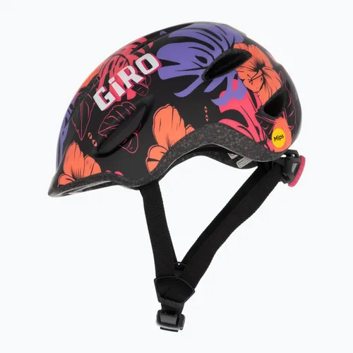 Kask rowerowy dziecięcy Giro Scamp Integrated Mips Jr matte black floral