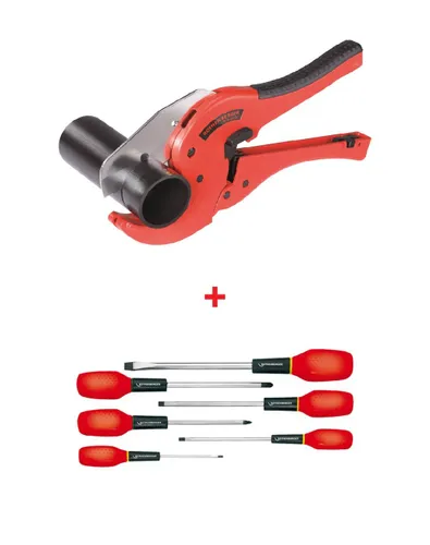 Zestaw wkrętaków EUROLINE i nożyce do rur ROCUT TC 63 Rothenberger 