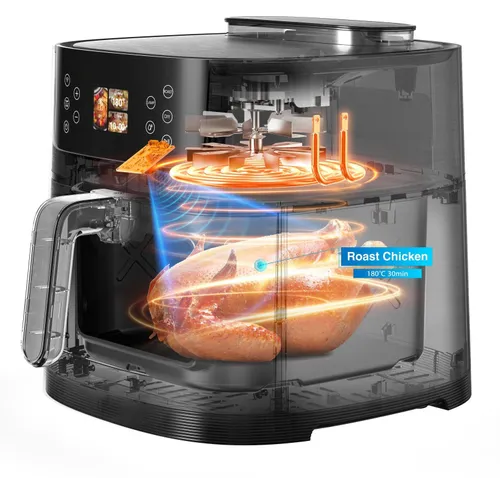 Air Fryer Frytkownica beztłuszczowa AI GÖTZE & JENSEN AF850T by Setti+ WiFi rozpoznawanie potraw i gotowanie na parze