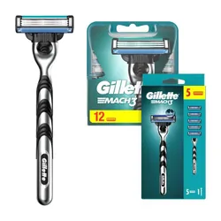 Golarka GILLETTE Mach3 + Ostrza do golarki GILLETTE Mach3 (17 sztuk)