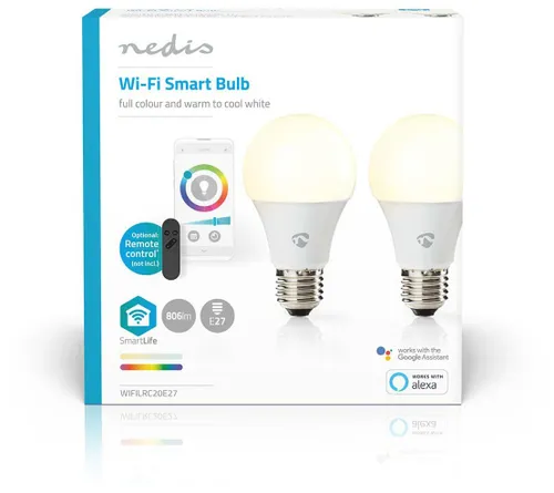 Inteligentna żarówka LED NEDIS SmartLife WIFILRC20E27 9W E27 Wi-Fi (2 szt.)
