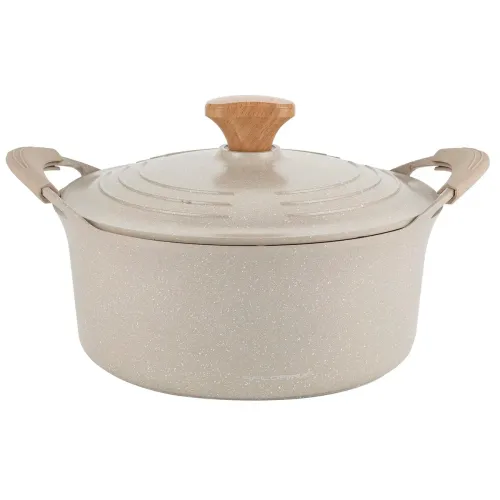 Garnek aluminiowy FLORINA Oslo 28CM 6,7L Kremowy