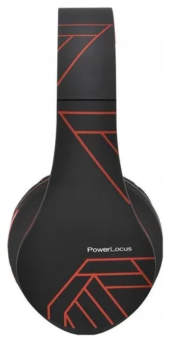 Słuchawki PowerLocus P2 bezprzewodowe Bluetooth/microSD/radio FM czarno-czerwone