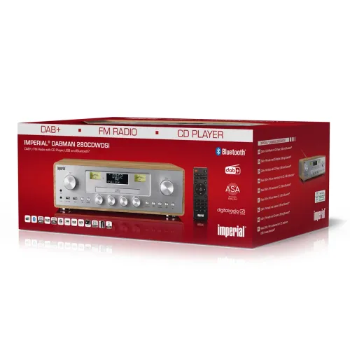 Radioodbiornik Imperial DABMAN 280CDWDSI Radio FM DAB+ Bluetooth Brązowo-srebrny