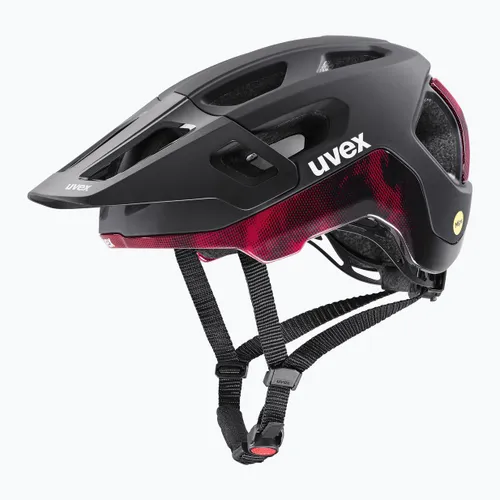 Kask rowerowy UVEX React MIPS black/ruby red matt