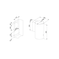 Okap VDB Cylindra P Czarny