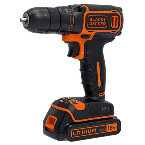 Black &amp; Decker Akülü Matkap BDCDC18K 18 in 1x1.5 Ah Akülü Matkap