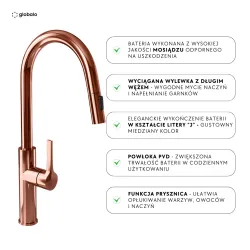 Bateria Globalo Divio Miedziany Mosiądz/Pvd
