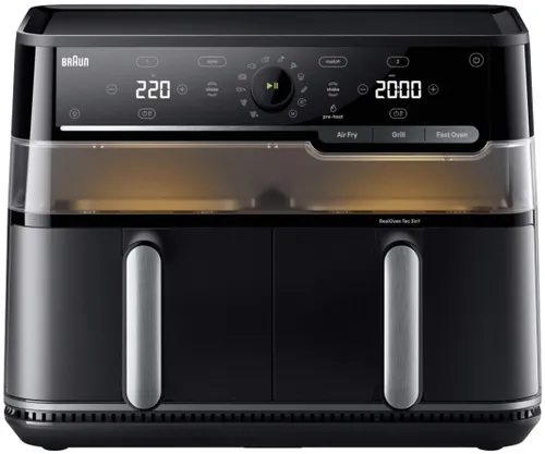 Air Fryer Frytkownica beztłuszczowa BRAUN TwinCook 5 TD5073 10l z podwójnym koszem i okienkiem do obserwacji postępów gotowania