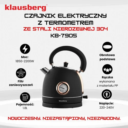 Czajnik KLAUSBERG KB-7905 Czarny