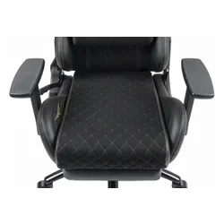 Fotel GAMVIS Phantom Large Czarny (złote elementy) + podnóżek