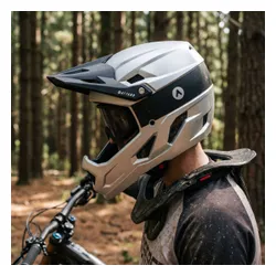 Kask rowerowy ATTABO State 1.0 full face srebrny