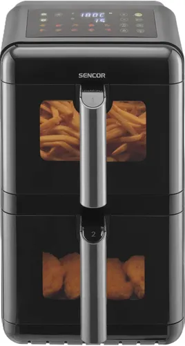 Air Fryer Frytkownica beztłuszczowa SENCOR SFR 1250BK 11.6l z podwójnym koszem, 10 automatycznymi programami i okienkiem do obserwacji postępów