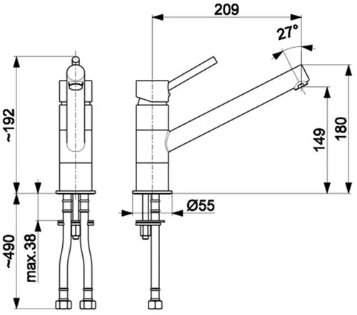 Bateria KFA ARMATURA Andra 6533-915-22 Inox