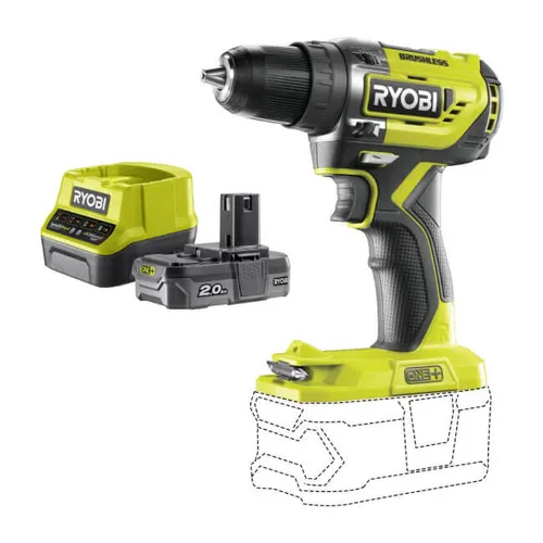 Wiertarko-wkrętarka RYOBI R18DD5-0 + Akumulator RYOBI ONE+ RC18120-120 2Ah 18V + ładowarka