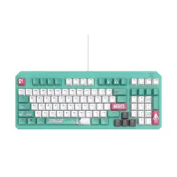 Klawiatura gamingowa ASUS RA09 TUF GAMING K3 GEN II MIKU/RD/US/PBT przewodowa optyczno-mechaniczne podświetlana zielona