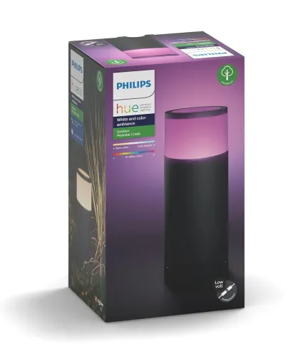 Zewnętrzna latarnia Philips Calla Hue Pedestal Black 17420/30/P7