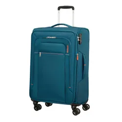 Walizka poszerzana średnia American Tourister Crosstrack - navy/orange