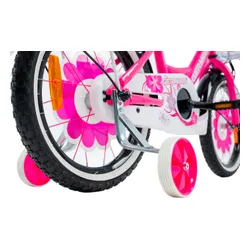 Rower dziecięcy GERMINA BMX 16 cali dla dziewczynki Czarno-różowy