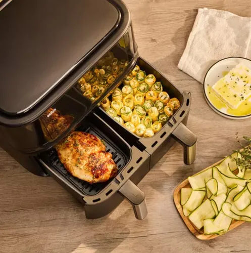 Air Fryer Frytkownica beztłuszczowa BRAUN TD3030.IBK 8l z podwójnym koszem 8 automatycznych programów