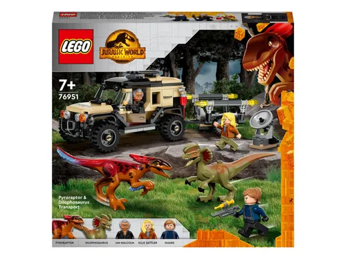 LEGO Jurassic World 76951 piroraptor ve dilophosaurus'un nakliyesi