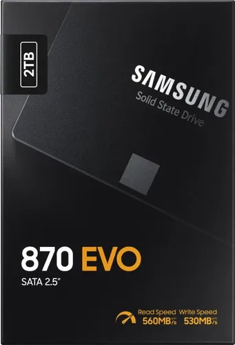 Samsung 870 EVO 2TB 2.5" SATA III Katı Hal Sürücüsü (MZ-77E2T0B / EU)