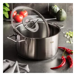 FISSLER Pure Collection 5,7 l - garnek ze stali nierdzewnej ze szklaną pokrywką
