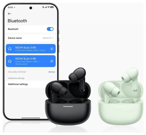Słuchawki bezprzewodowe Xiaomi Redmi Buds 8 Dokanałowe Bluetooth 5.4 Czarny