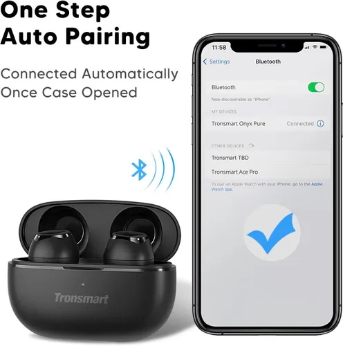 Tronsmart беспроводные наушники Onyx Pure черный внутриканальный Bluetooth 5.3 черный