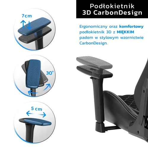 Fotel GAMVIS Phantom Large Czarny (białe elementy)