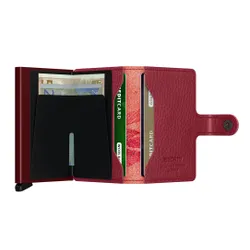 RFID Kılıflı Cüzdan Miniwallet Gizli Dikiş Linea-magnolia rosso