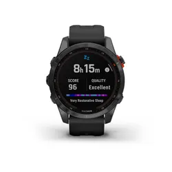 Смарт-часы Garmin FENIX 7S Solar серый с черным силиконовым ремешком (010-02539-13)