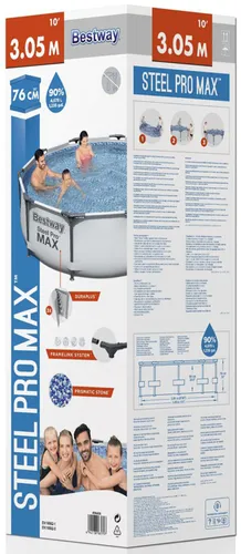 Bestway Basen Max Pro stelażowy owalny 305x76cm