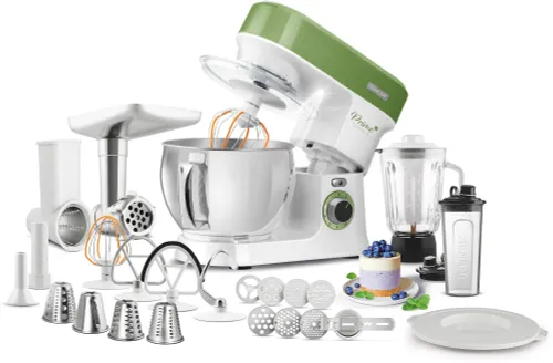 Robot kuchenny planetarny SENCOR STM 3780GG 1200W z szatkownicą, maszynką do mięsa i blenderem kielichowym