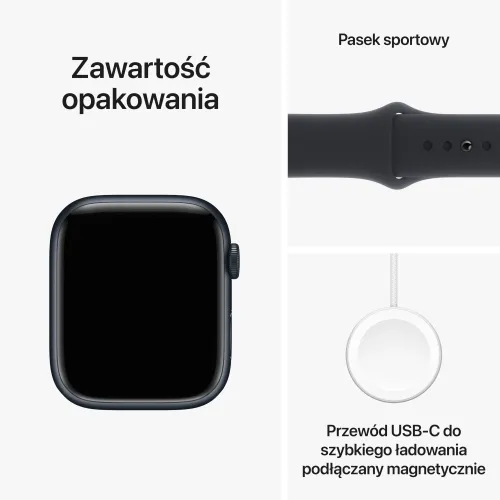 Смарт-часы Apple Watch 9 GPS 45 мм алюминиевый спортивный ремешок M / L