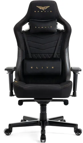 Fotel GAMVIS Elite 2.0 Pro XXL Czarny (złote elementy)